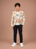 Boys Beige 3-Piece Casual Blazer Set