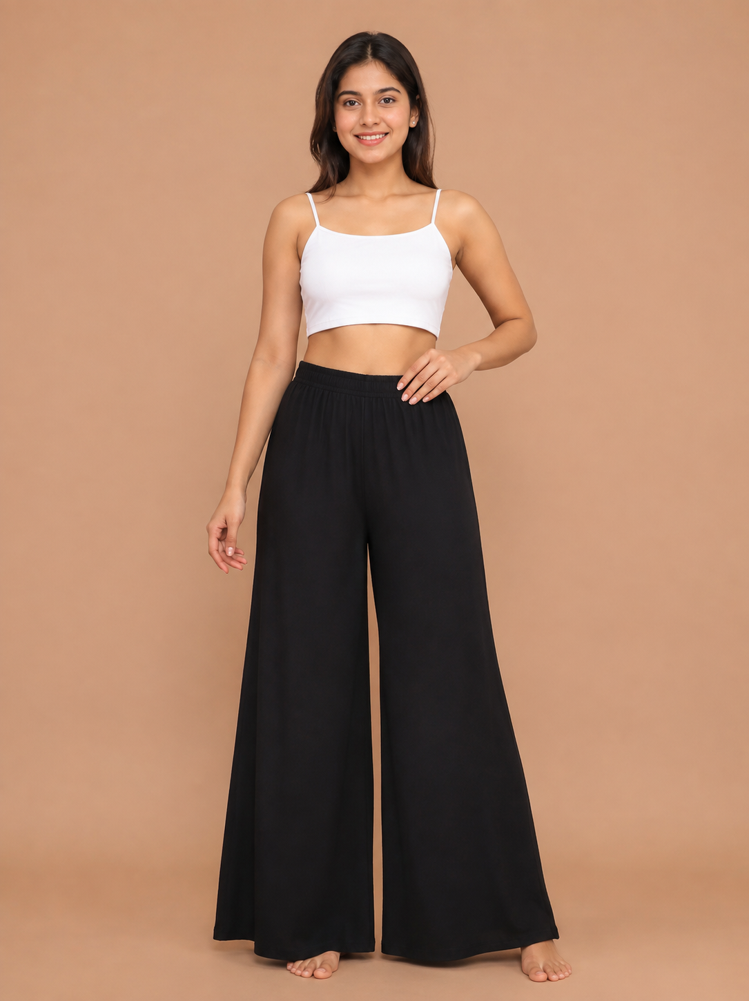 Women's Black Cotton Palazzo Pant