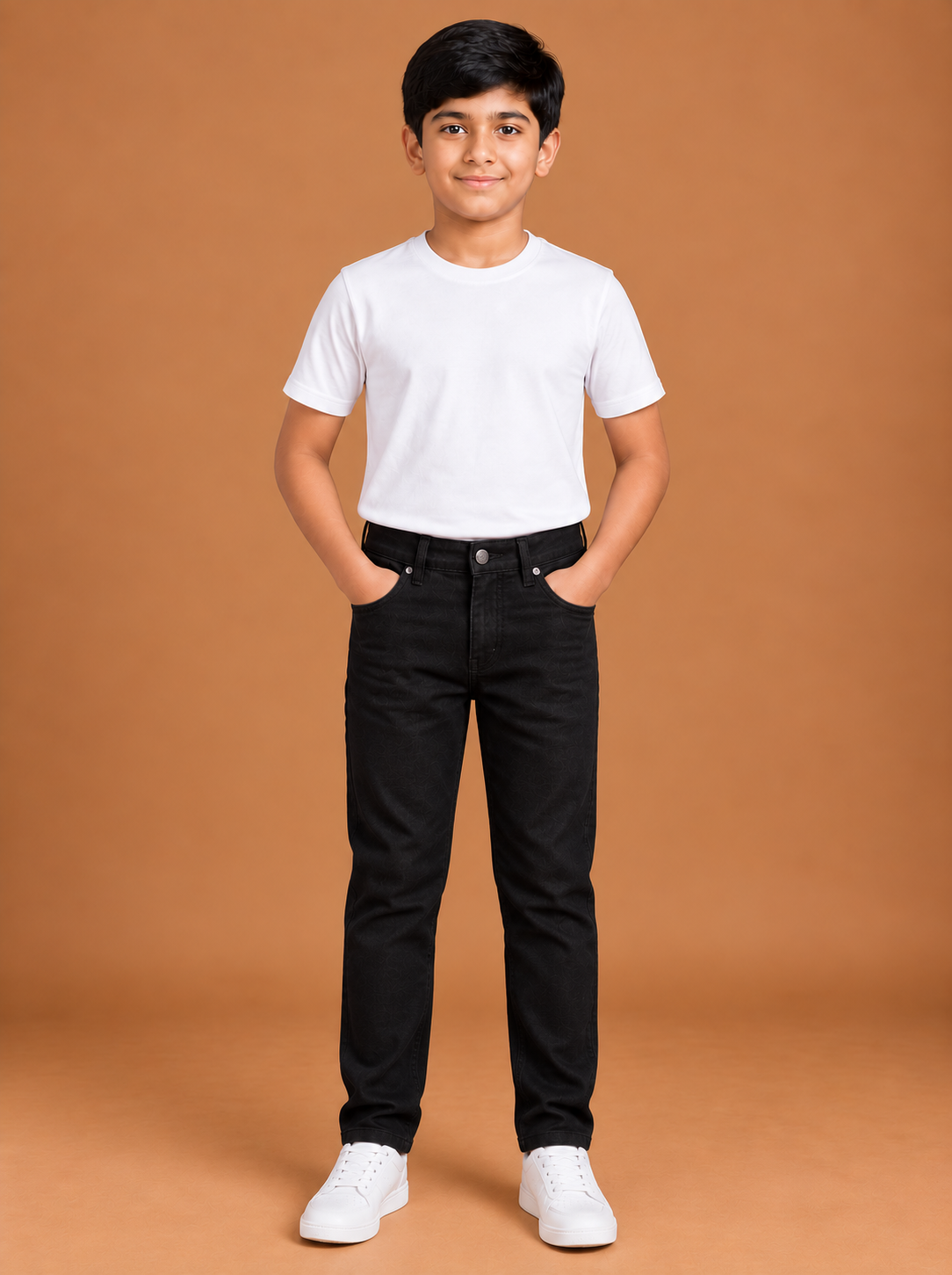 Boys Black Slim Fit Denim Jeans