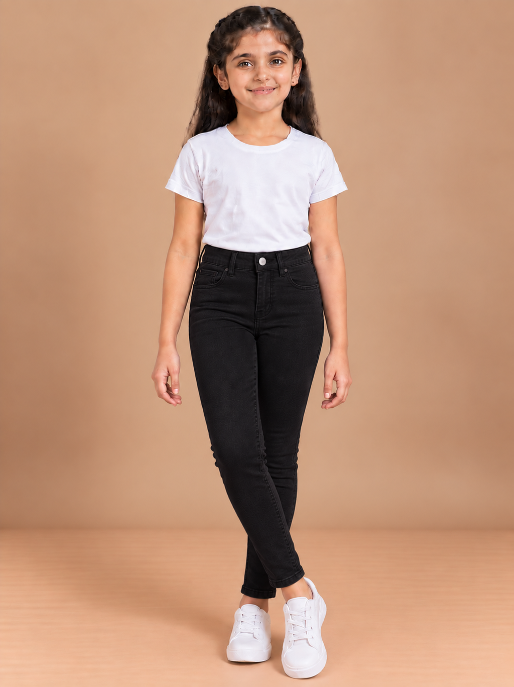Girls Black Slim Fit Denim Jeans