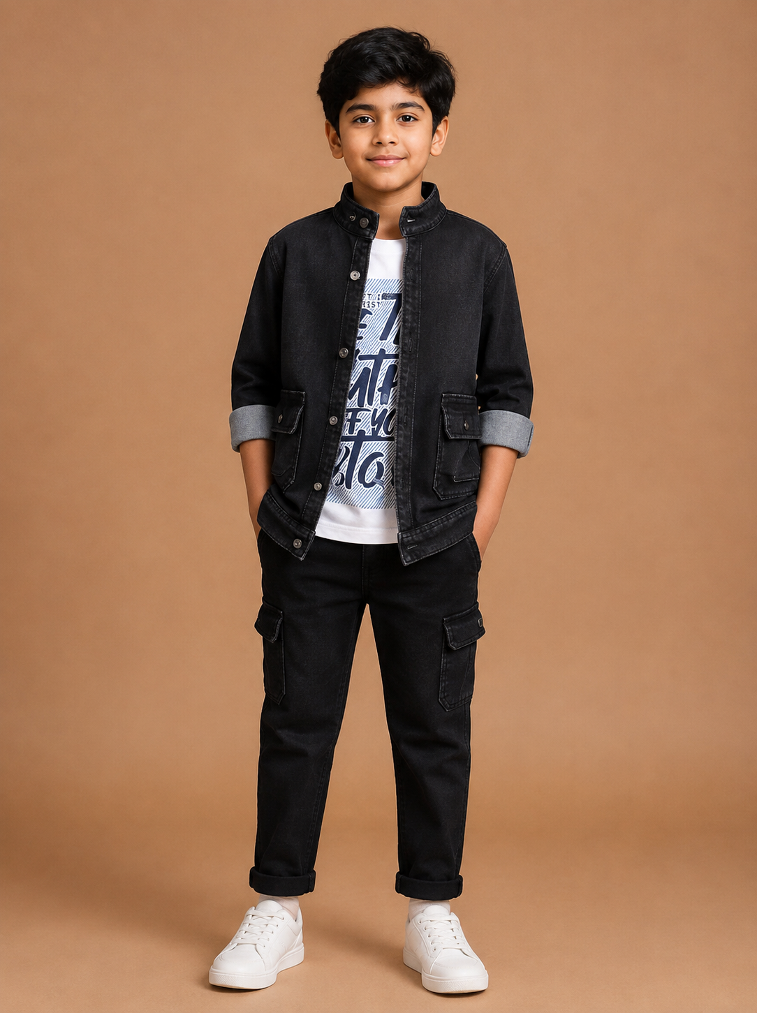 Boys Black 3-Piece Casual Blazer Set