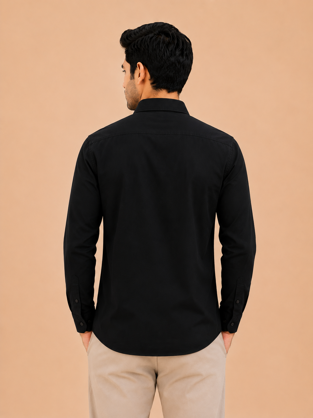 Otto Men's Premium Black Cotton Formal Regular Fit Shirt