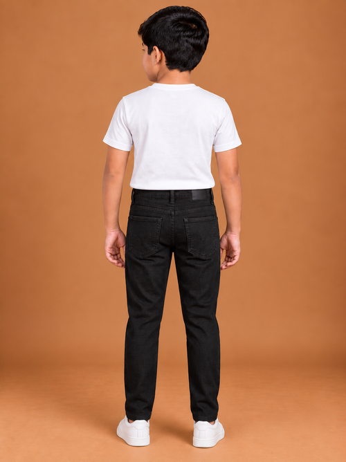 Boys Black Slim Fit Denim Jeans