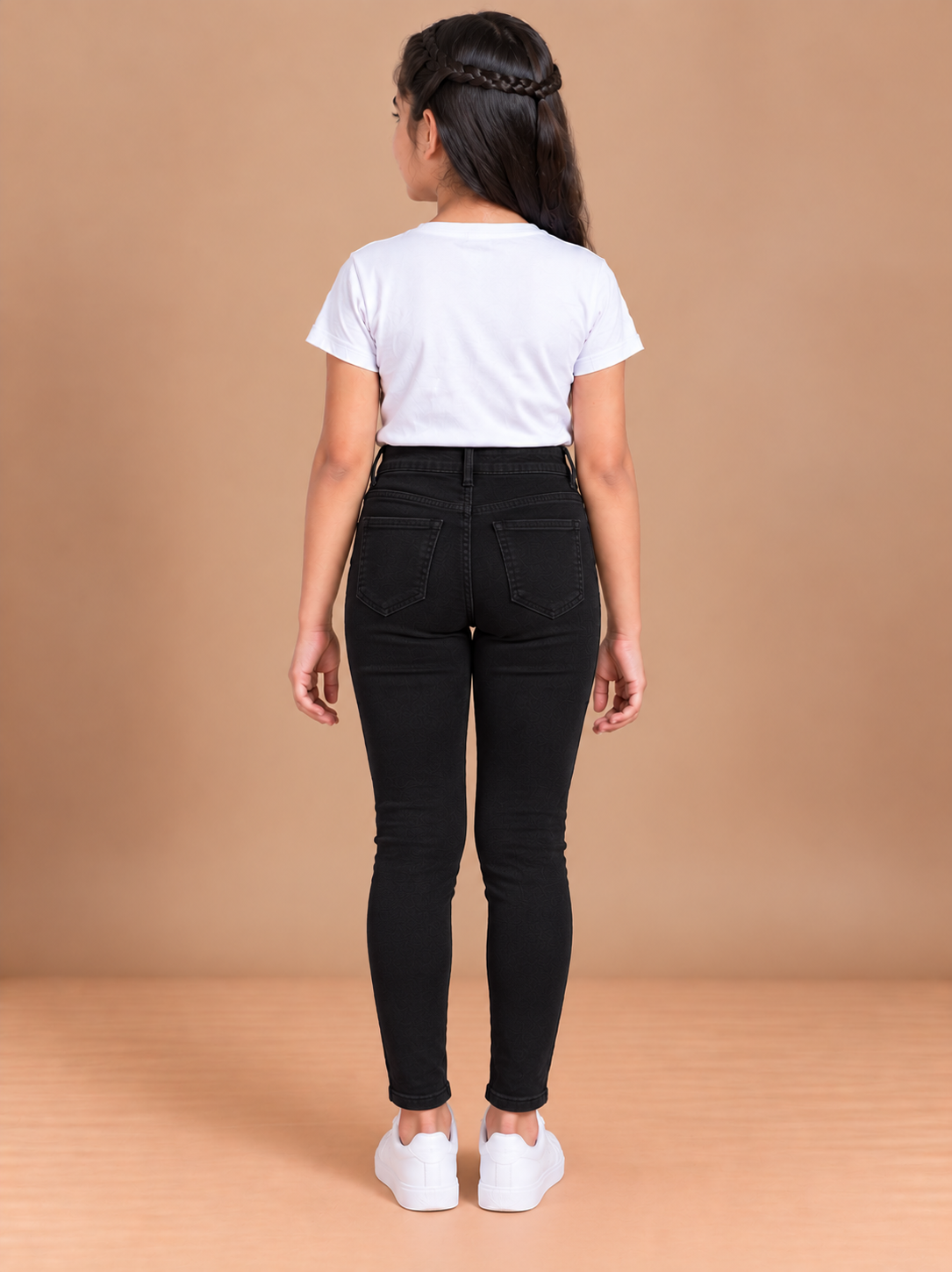 Girls Black Slim Fit Denim Jeans