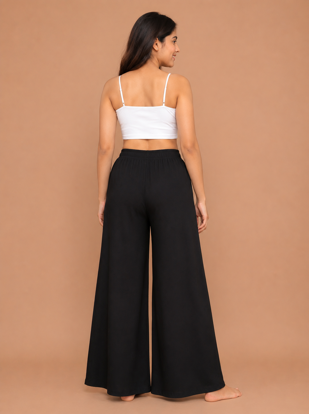 Women's Black Cotton Palazzo Pant
