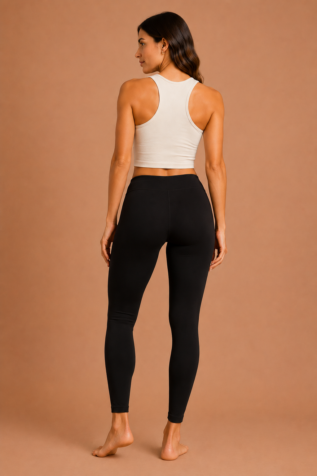 Women's Black Cotton Ankle Leggings