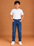 Boys Dark Blue Slim Fit Denim Jeans