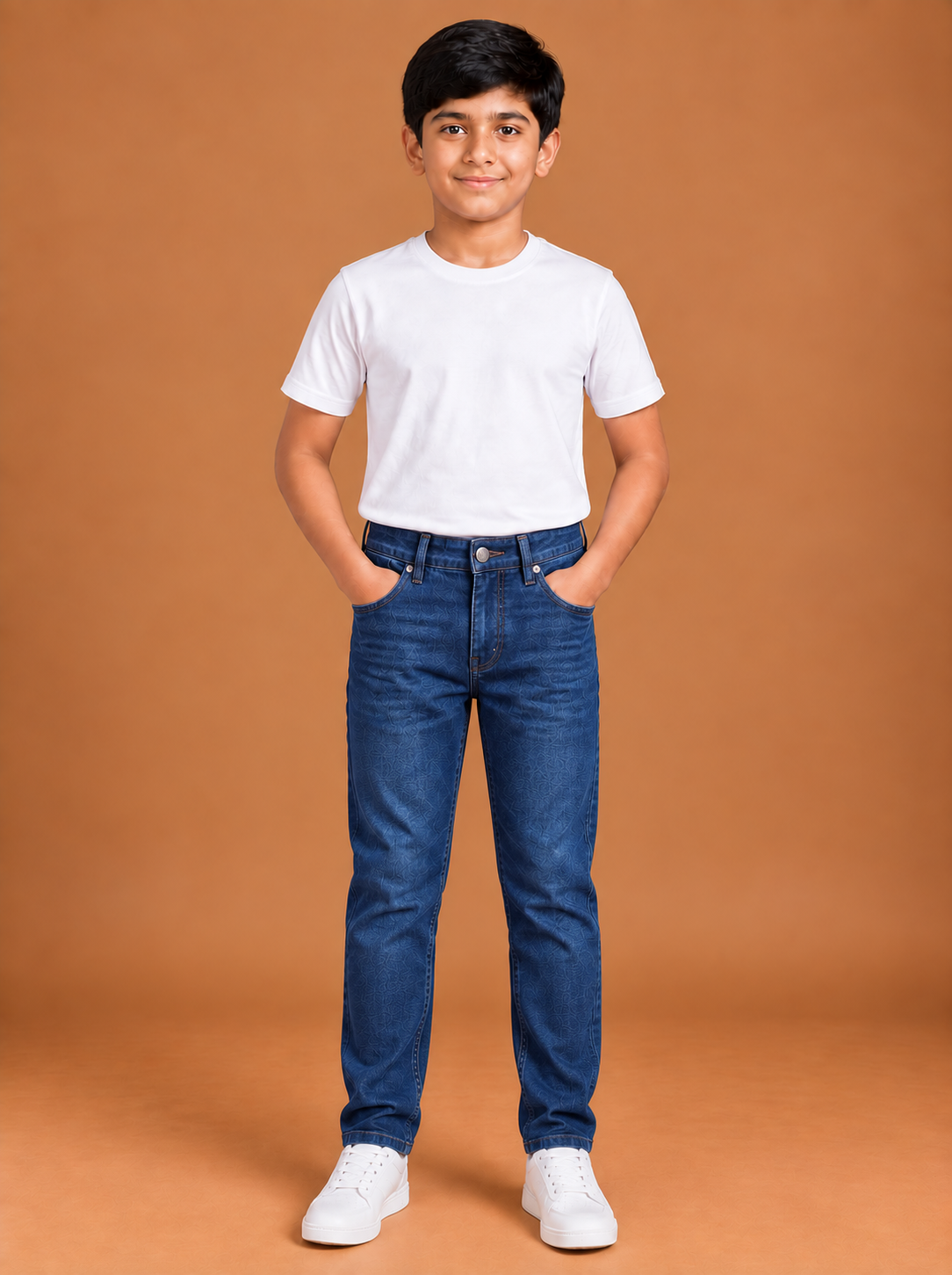 Boys Dark Blue Slim Fit Denim Jeans