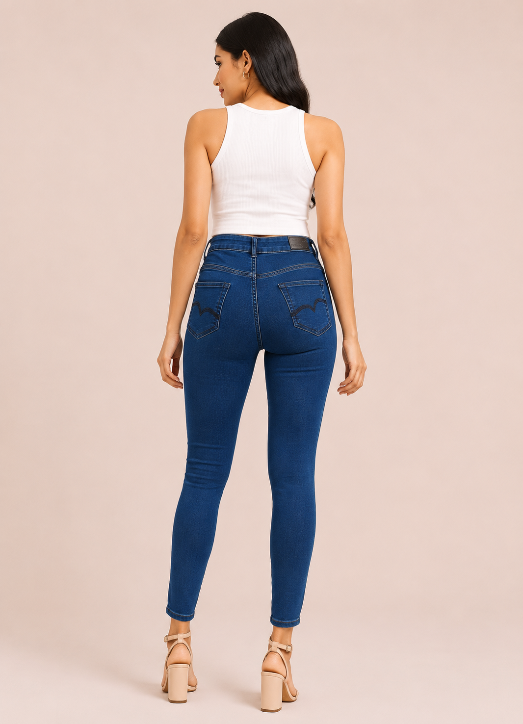 Women's Dark Blue Regular Fit Denim Jeans