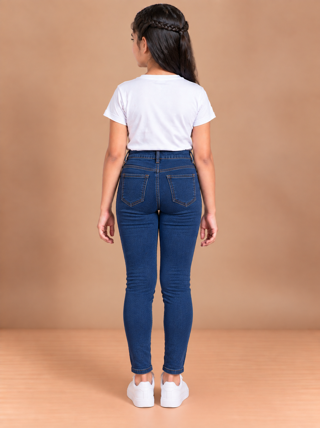 Girls Dark Blue Slim Fit Denim Jeans
