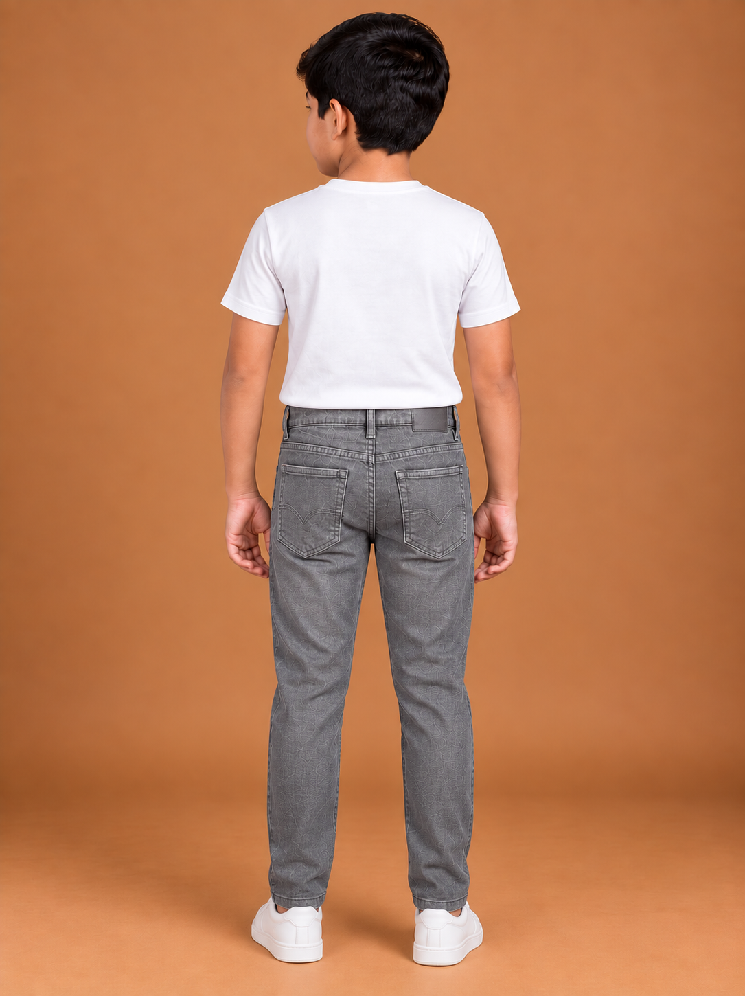 Boys Grey Slim Fit Denim Jeans
