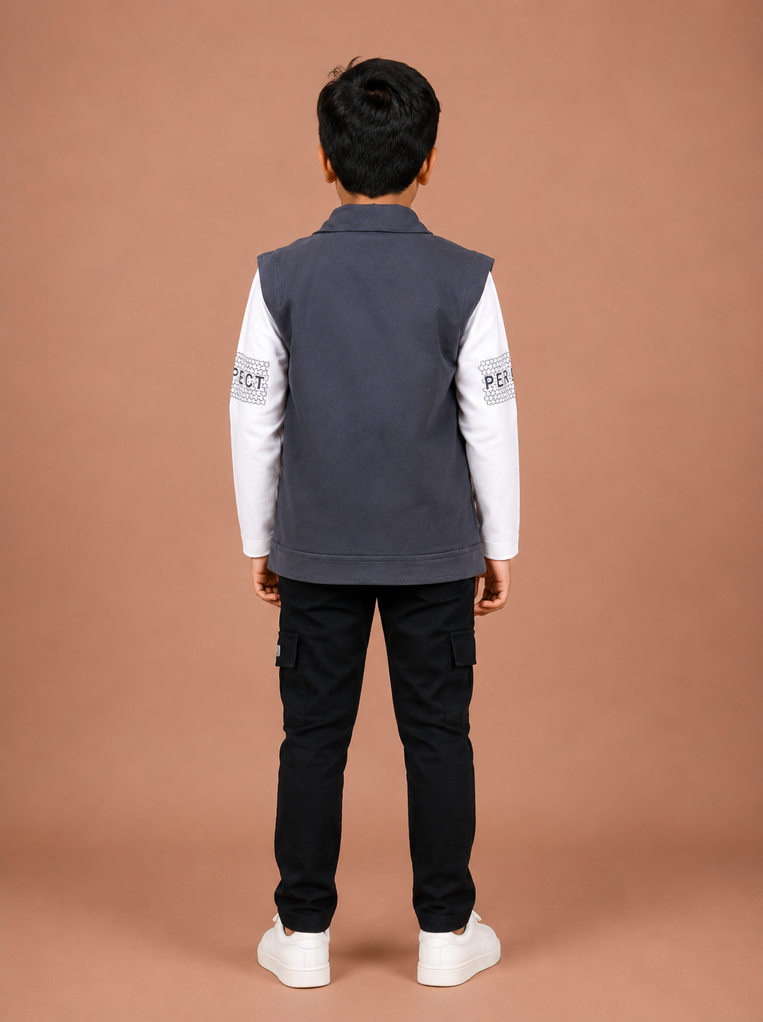 Boys Grey 3-Piece Casual Blazer Set