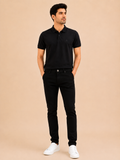 Otto Men's Jet Black Slim Fit Denim Jeans