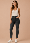 Women's Jet Black Regular Fit Denim Jeans