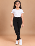 Girls Jet Black Slim Fit Denim Jeans
