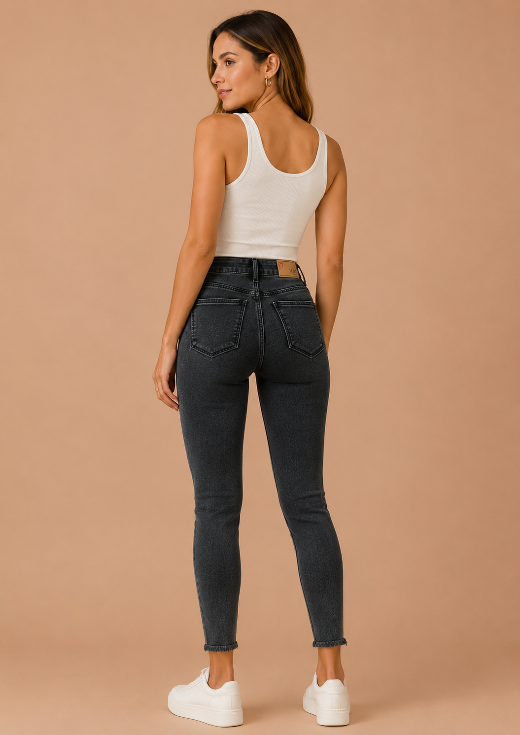 Women's Jet Black Regular Fit Denim Jeans