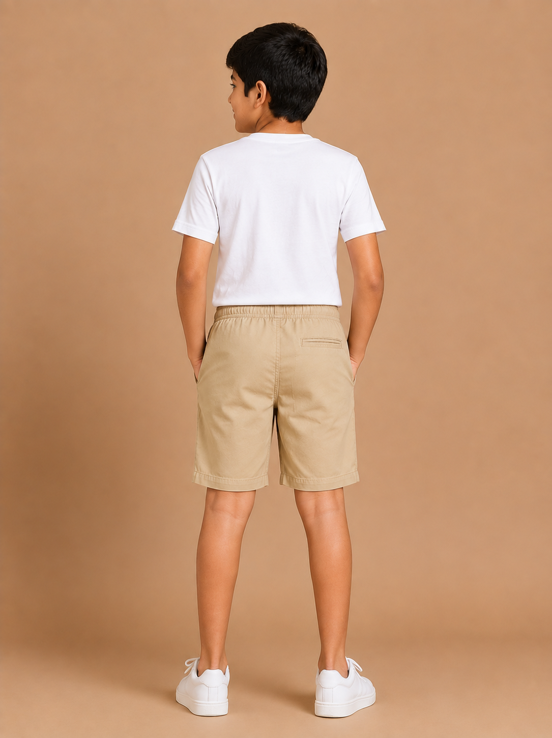 Boys Khaki Cotton Casual Shorts