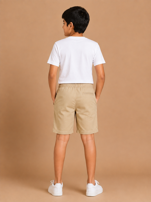 Boys Khaki Cotton Casual Shorts