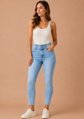 Women's Light Blue Regular Fit Denim Jeans