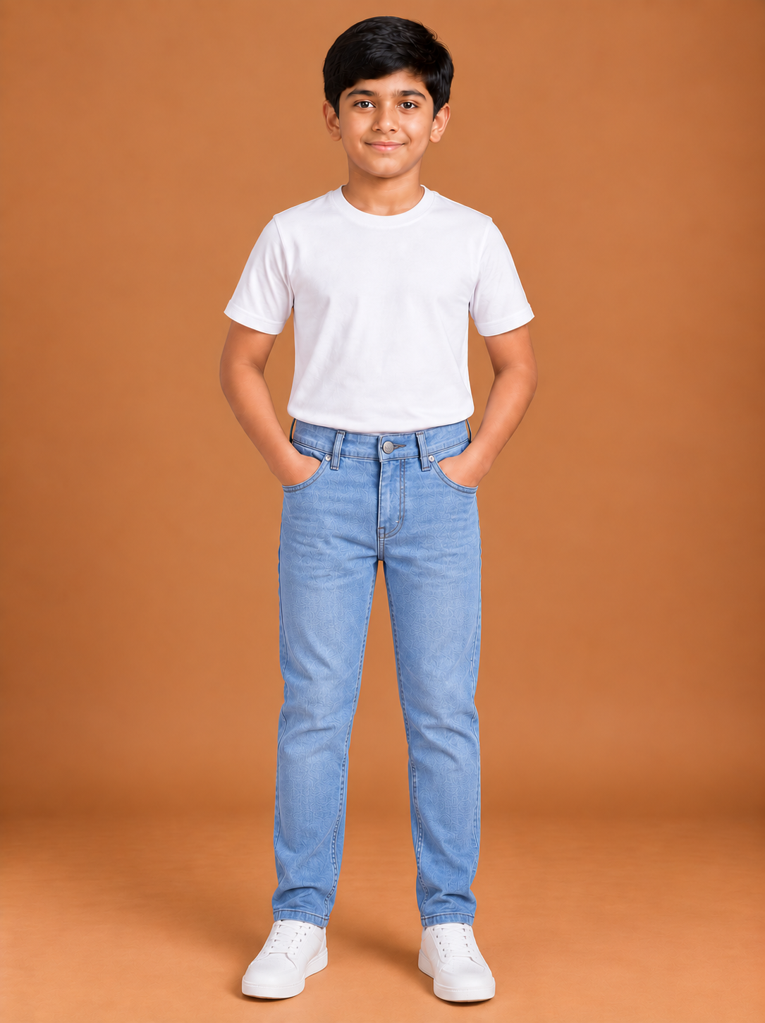 Boys Light Blue Slim Fit Denim Jeans