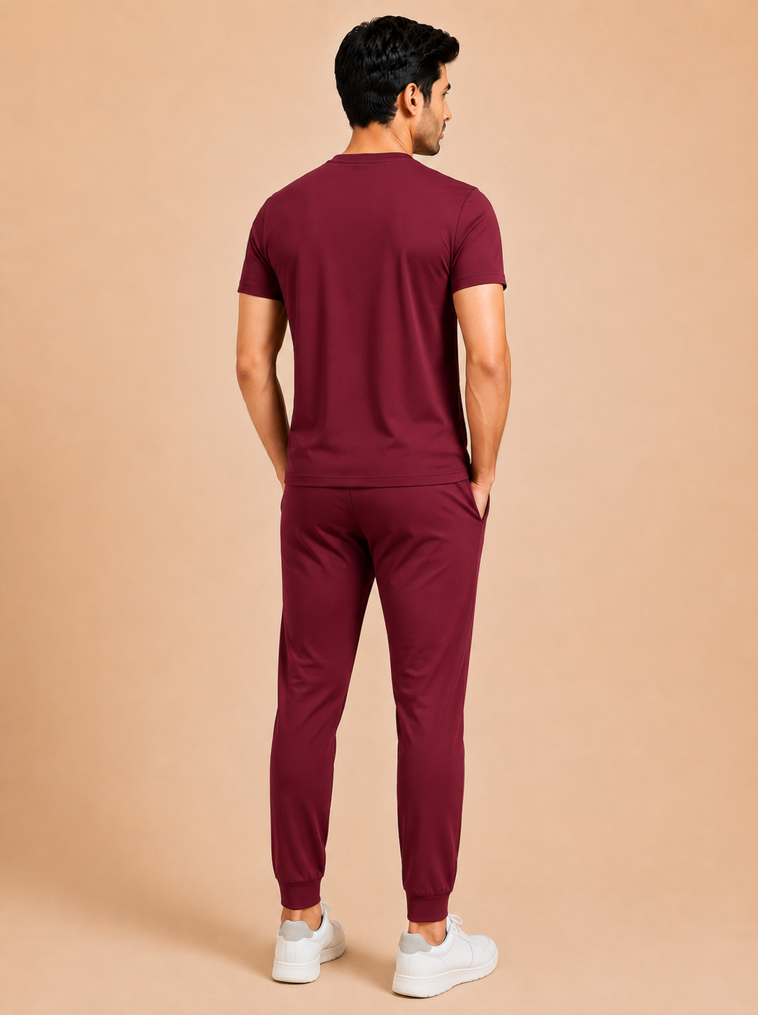 Otto Men's Maroon Sportswear Jogger & T-Shirt Set
