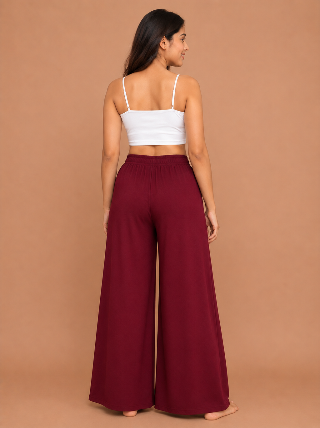 Women's Maroon Cotton Palazzo Pant
