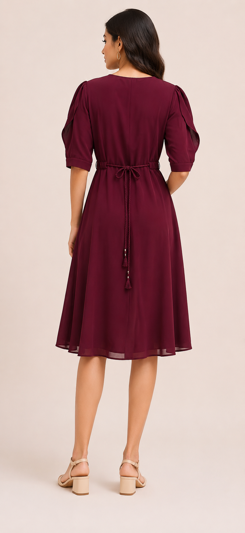 Women's Maroon Rayon Regular Fit Western Top
