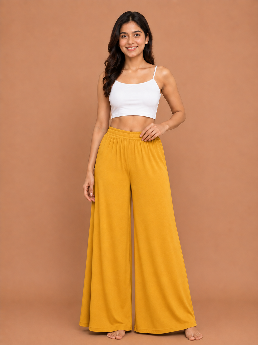 Women's Mustard Yellow Cotton Palazzo Pant