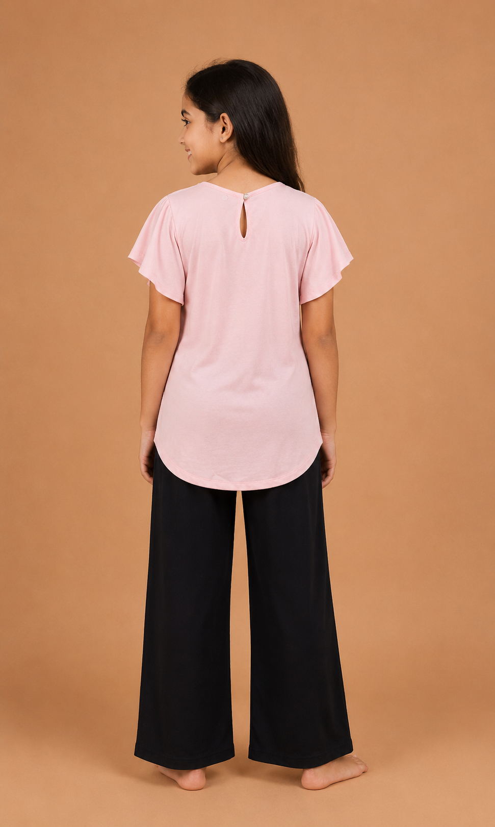 Girls Pink Top & Pyjama Night Dress Set