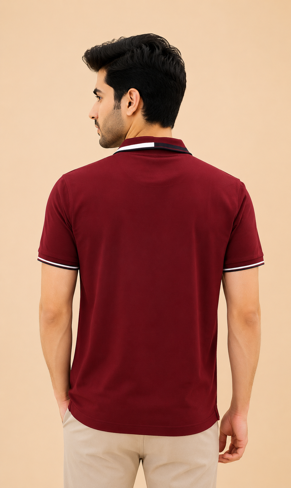 Otto Men's Premium Red Cotton Collar Neck T-Shirt
