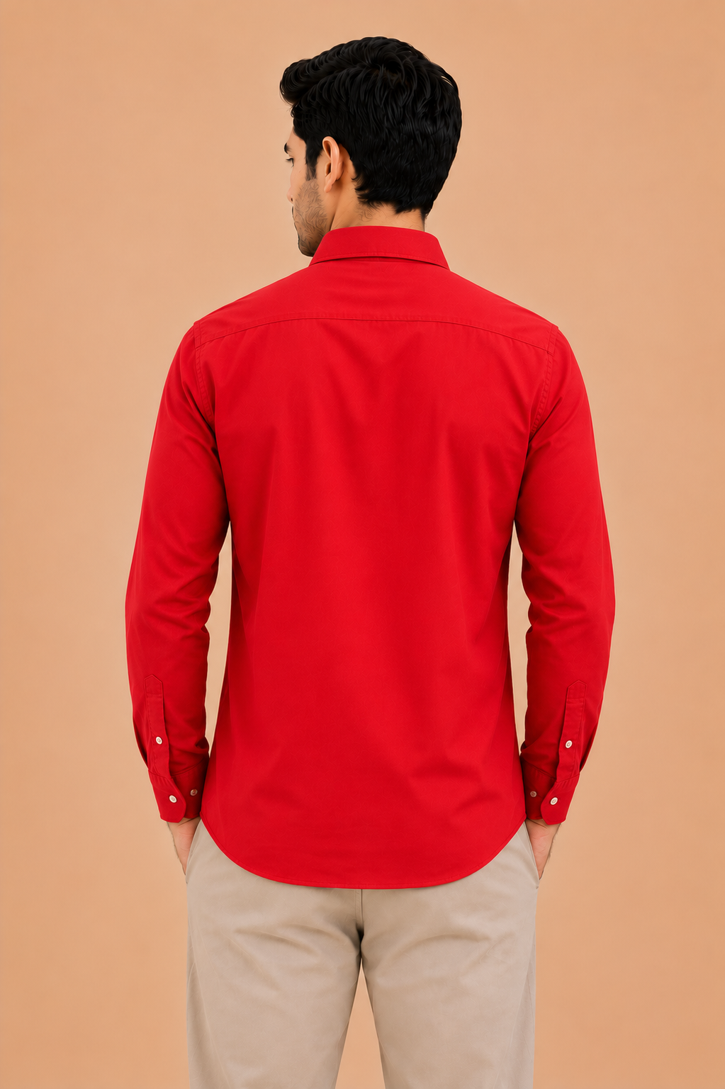 Otto Men's Premium Red Cotton Formal Regular Fit Shirt