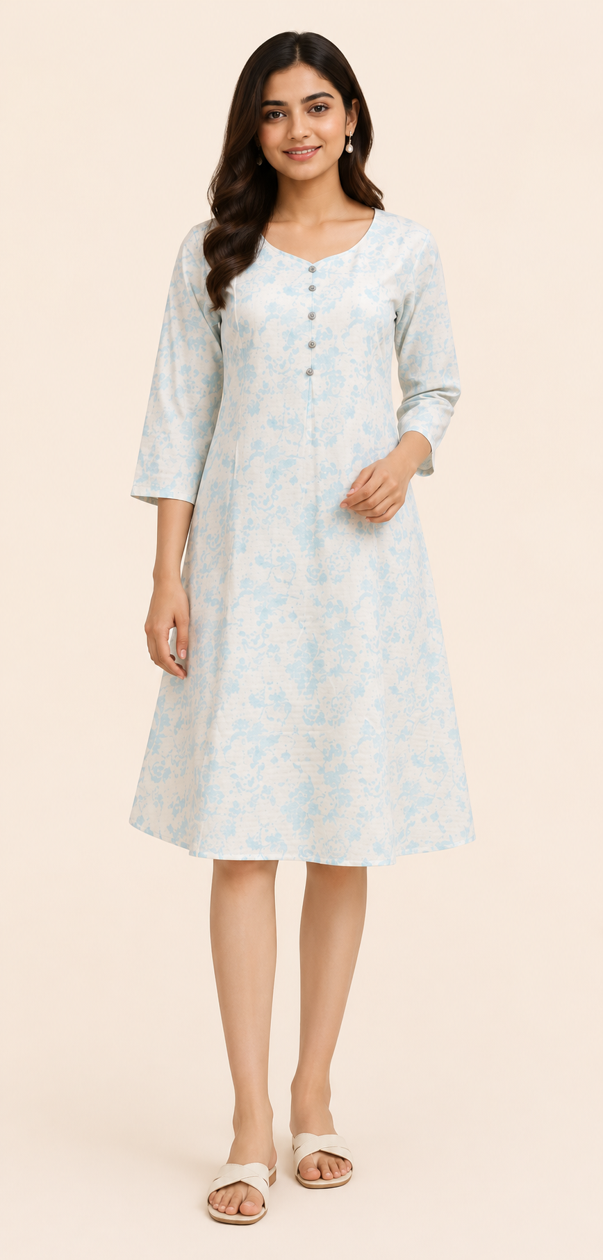 Women's Sky Blue Rayon Regular Fit Western Top