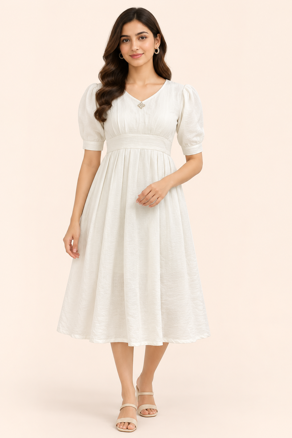Women's White Rayon Regular Fit Western Top