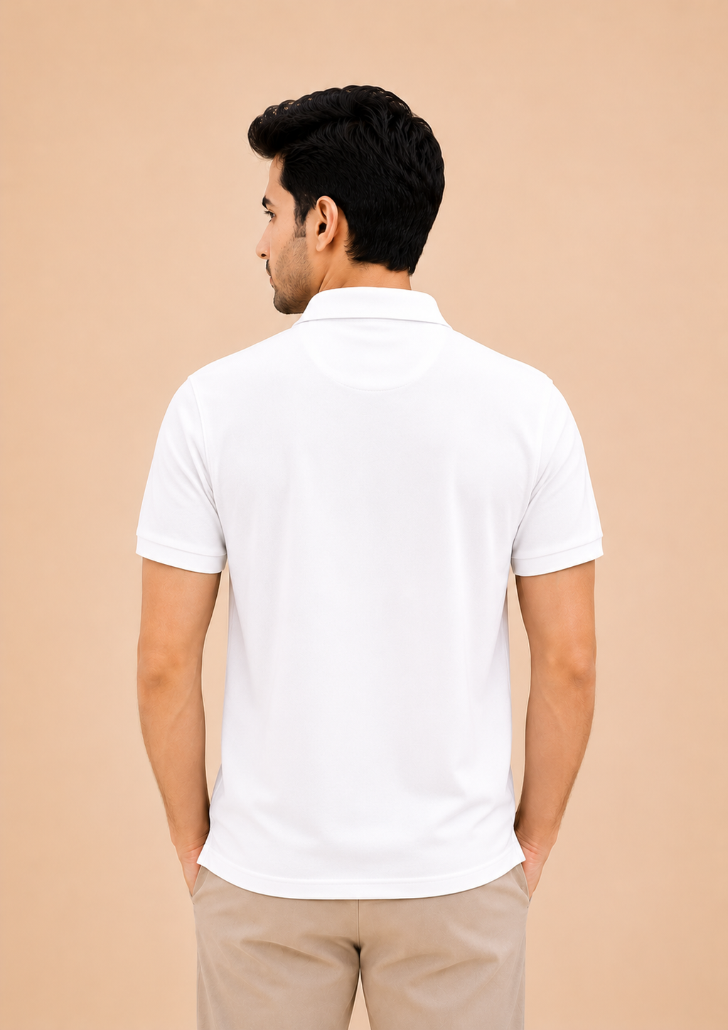 Otto Men's Premium White Cotton Collar Neck T-Shirt