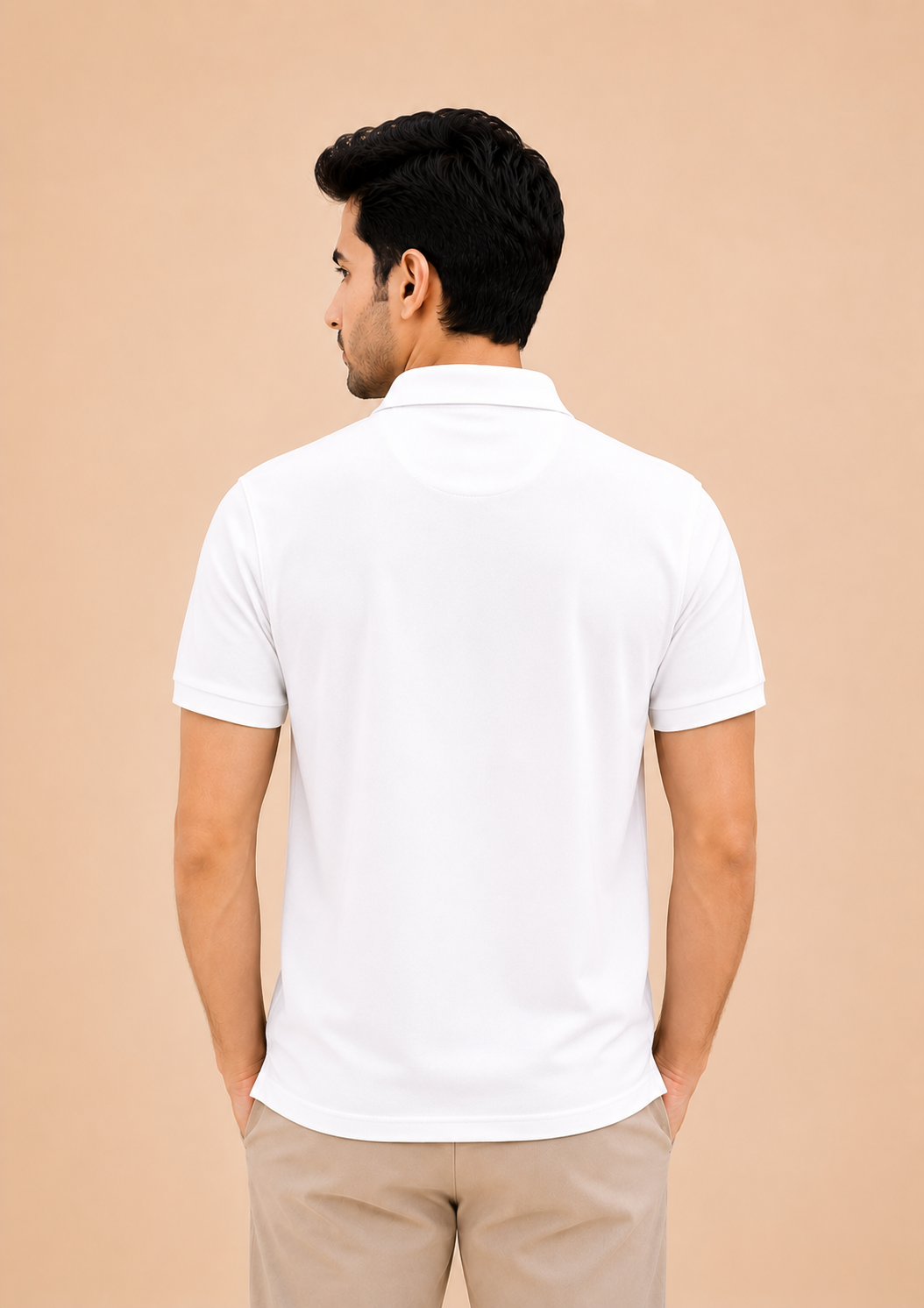 Otto Men's Premium White Cotton Collar Neck T-Shirt