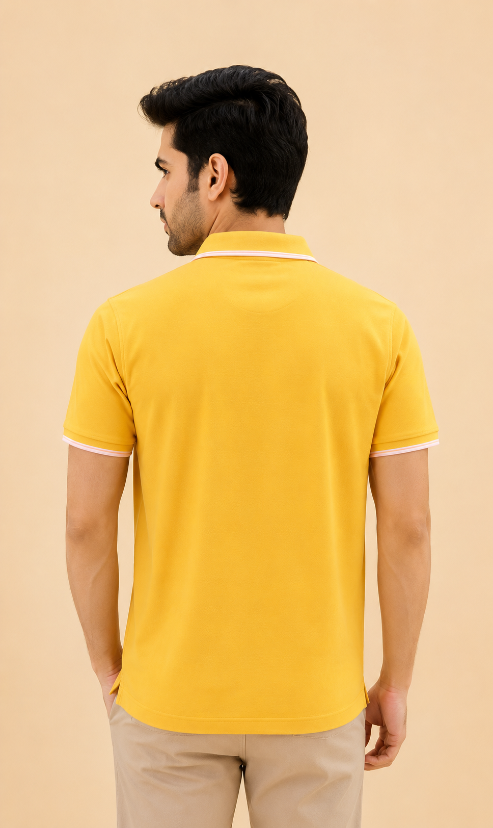 Otto Men's Premium Yellow Cotton Collar Neck T-Shirt